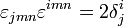 \varepsilon _{{jmn}}\varepsilon ^{{imn}}=2\delta _{j}^{i}