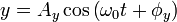 y=A_{{y}}\cos \left(\omega _{{0}}t+\phi _{{y}}\right)