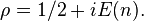 \rho =1/2+iE(n).