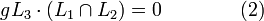 gL_{3}\cdot (L_{1}\cap L_{2})=0\qquad \qquad (2)