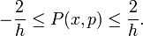 -{\frac  2h}\leq P(x,p)\leq {\frac  2h}.