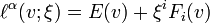 \ell ^{{\alpha }}(v;\xi )=E(v)+\xi ^{i}F_{i}(v)