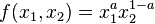 f(x_{1},x_{2})=x_{1}^{a}x_{2}^{{1-a}}