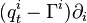 (q_{t}^{i}-\Gamma ^{i})\partial _{i}