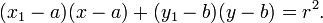 (x_{1}-a)(x-a)+(y_{1}-b)(y-b)=r^{2}.\!\ 