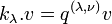 k_{{\lambda }}.v=q^{{(\lambda ,\nu )}}v