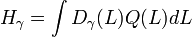 H_{\gamma }=\int D_{\gamma }(L)Q(L)dL