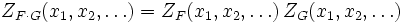 Z_{{F\cdot G}}(x_{1},x_{2},\dots )=Z_{F}(x_{1},x_{2},\dots )\,Z_{G}(x_{1},x_{2},\dots )