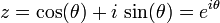 z=\cos(\theta )+i\,\sin(\theta )=e^{{i\theta }}