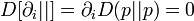 D[\partial _{i}||]=\partial _{i}D(p||p)=0