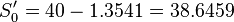 S_{0}'=40-1.3541=38.6459