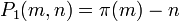 P_{1}(m,n)=\pi (m)-n