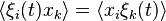 \langle \xi _{i}(t)x_{k}\rangle =\langle x_{i}\xi _{k}(t)\rangle 