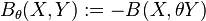 B_{\theta }(X,Y):=-B(X,\theta Y)