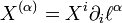 X^{{(\alpha )}}=X^{i}\partial _{i}\ell ^{{\alpha }}