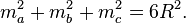 \displaystyle m_{a}^{2}+m_{b}^{2}+m_{c}^{2}=6R^{2}.