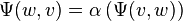 \Psi (w,v)=\alpha \left(\Psi (v,w)\right)