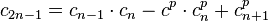 c_{{2n-1}}=c_{{n-1}}\cdot c_{n}-c^{p}\cdot c_{n}^{p}+c_{{n+1}}^{p}