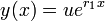 y(x)=ue^{{r_{{1}}x}}\,