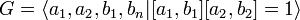 G=\langle a_{1},a_{2},b_{1},b_{n}|[a_{1},b_{1}][a_{2},b_{2}]=1\rangle 