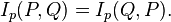 I_{p}(P,Q)=I_{p}(Q,P).\,