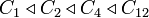 C_{1}\triangleleft C_{2}\triangleleft C_{4}\triangleleft C_{{12}}