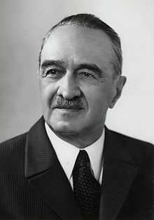 The photo depicts Anastas Mikoyan as seen on his state visit to the German Democratic Republic in April 1954