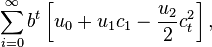  \sum_{i=0}^{\infty} b^t \left[u_0+u_1c_1-\frac{u_2} {2} c_t ^2 \right],