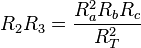 R_2R_3 = \frac{R_a^2R_bR_c}{R_T^2}