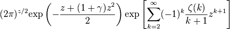 (2\pi)^{z/2}\text{exp}\left( -\frac{z+(1+\gamma)z^2}{2} \right) \exp \left[\sum_{k=2}^{\infty}(-1)^k\frac{\zeta(k)}{k+1}z^{k+1} \right]