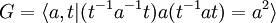 G=\langle a, t| (t^{-1}a^{-1} t) a (t^{-1} at)=a^2\rangle 