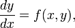  \frac{dy}{dx} = f(x,y), 