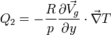  Q_2 = - \frac{R}{p} \frac{\partial \vec{V_g}}{\partial y} \cdot \vec{\nabla} T 