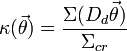 
\kappa(\vec{\theta}) = \frac{\Sigma(D_d\vec{\theta})}{\Sigma_{cr}}
