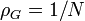  \rho_G = 1/N 