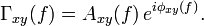 
\Gamma_{xy}(f)= A_{xy}(f)  \,e^{i \phi_{xy}(f) } .
