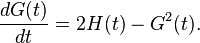  \frac{dG(t)}{dt} = 2H(t)-G^2(t). 