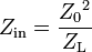 Z_{\mathrm {in}} = \frac{{Z_0}^2}{Z_\mathrm L}