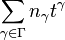 \sum_{\gamma \in \Gamma} n_\gamma t^\gamma