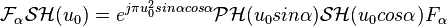 \mathcal{F}_\alpha \mathcal{SH}(u_0 )=e^{j\pi u_0^2 sin\alpha cos\alpha}  \mathcal{PH}(u_0 sin\alpha)  \mathcal{SH}(u_0 cos\alpha) F_\alpha