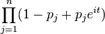 \prod\limits_{j=1}^n (1-p_j+p_j e^{it})