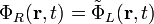 \Phi_R(\mathbf r, t) = \tilde{\Phi}_L(\mathbf r, t)