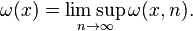 \omega (x) =\limsup_{n\to\infty}\omega(x,n).