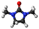 Ball-and-stick model of the 1,3-dimethyl-2-imidazolidinone molecule