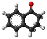 Ball-and-stick model of the 1-tetralone molecule