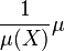 \frac{1}{\mu(X)}\mu