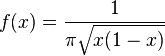 f(x) = \frac{1}{\pi\sqrt{x(1-x)}}