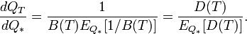 \frac{dQ_T}{dQ_*} = \frac{1}{B(T) E_{Q_*}[1/B(T)]} = \frac{D(T)}{E_{Q_*}[D(T)]}.