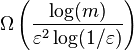  \Omega\left(\frac{\log(m)}{\varepsilon^2\log (1/\varepsilon)}\right)