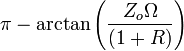 \pi - \arctan{\left(\frac{Z_o\Omega}{(1+R)}\right)}